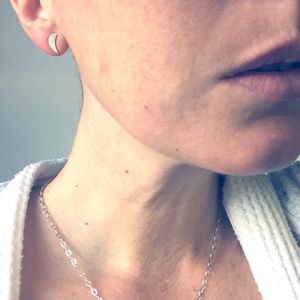 Sterling Silver Moon Studs - Crescent Stud Earring